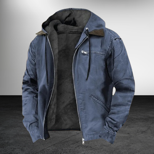 Men's Wool Polyester Blend Winter Jacket Vintage Style